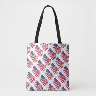 Red White Blue Flag Muster Design Totbeutel Tasche