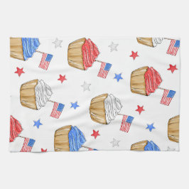 Red White Blue Flag Star Cupcakes Patriotic Geschirrtuch