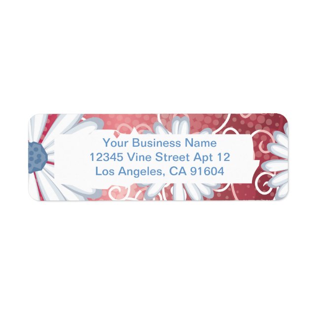 Red White Blue Floral Tribal Daisy Tattoo Muster (Vorne)
