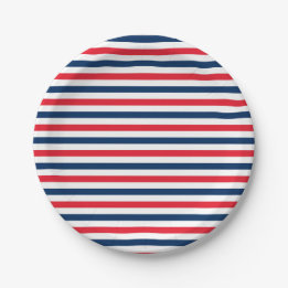 Red White & Blue Fun Familienfreunde feiern Pappteller