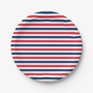 Red White & Blue Fun Familienfreunde feiern Pappteller