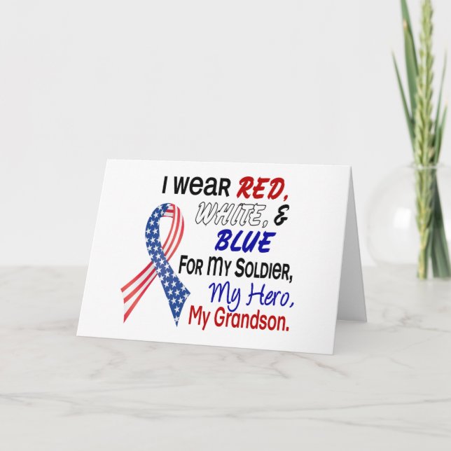 Red White Blue für meinen Enkel Karte (Vorderseite)
