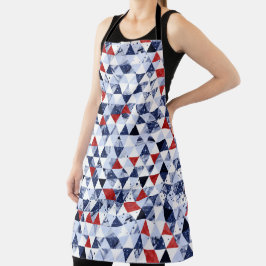 RED WHITE BLUE GLITTER LOOK TRIANGLE PATTERN SCHÜRZE