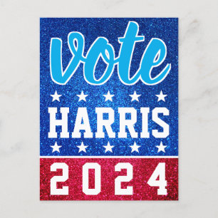 Red White Blue Glitzer American Campaign Template Postkarte