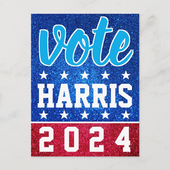 Red White Blue Glitzer American Campaign Template Postkarte (Vorderseite)