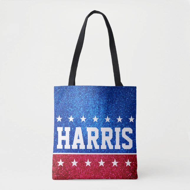 Red White Blue Glitzer American Campaign Template Tasche (Vorderseite)