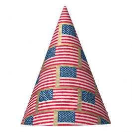 Red White Blue Glitzer Patriotic American USA Flag Partyhütchen