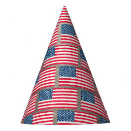 Red White Blue Glitzer Patriotic American USA Flag Partyhütchen