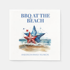 Red White Blue GRILLEN am Strand Serviette
