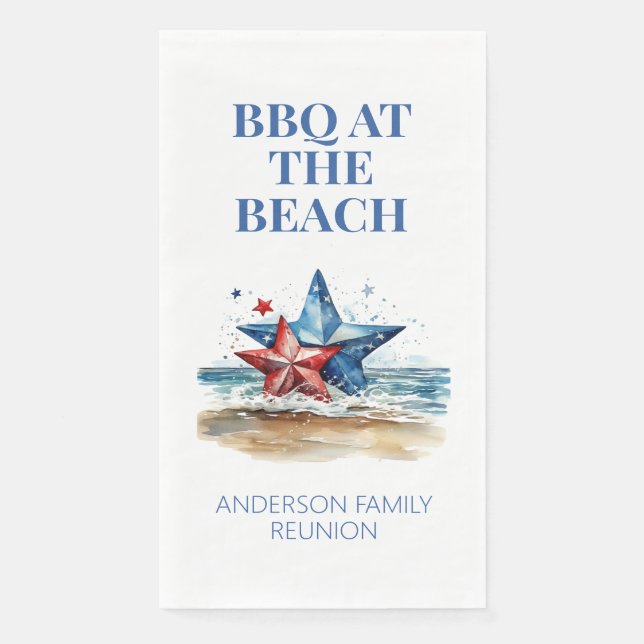 Red White Blue GRILLEN am Strand Serviette (Vorderseite)