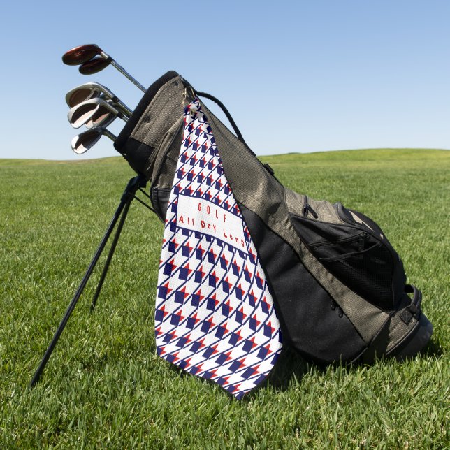 Red White Blue Hahnentrittmuster  Golfhandtuch (Gras)