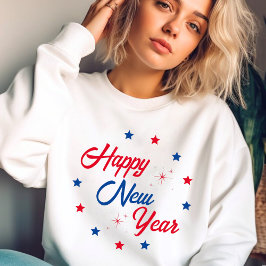 Red White & Blue Happy New Year Sweatshirt