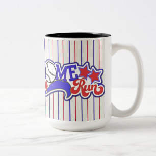 Red White & Blue Home Run Baseball Stried Mug