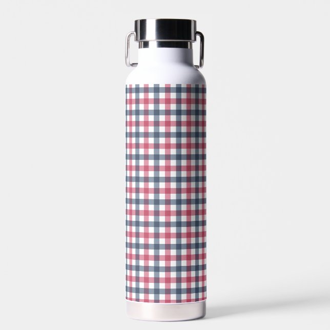 Red White Blue kariert Trinkflasche (Vorne)