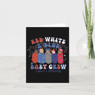 Red White Blue Labor und Lieferung Nurse 4. Juli Karte