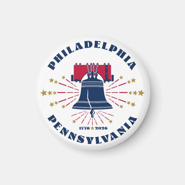Red White Blue Liberty Bell Philadelphia Magnet (Vorne)
