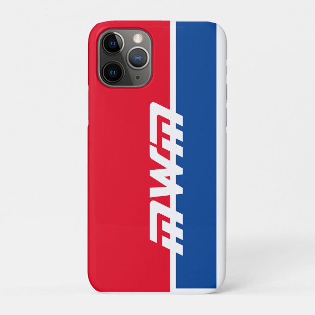 Red White Blue Monogram Handy Case (Rückseite)