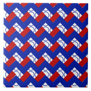 Red White Blue Muster IV Keramik Tile Fliese