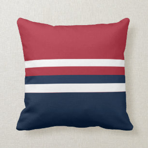 Red White Blue Nautic Throw Pillow Kissen