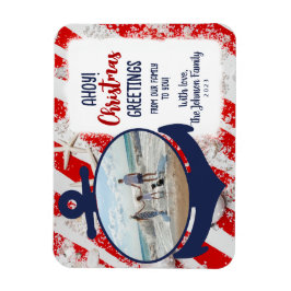 Red, White & Blue Nautical Anchor Ahoy Weihnachten Magnet