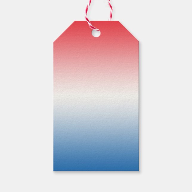 Red White & Blue Ombre Geschenkanhänger (Vorderseite)
