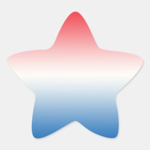 Red White & Blue Ombre Stern-Aufkleber