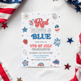 Red White Blue Party, Party in den USA Einladung