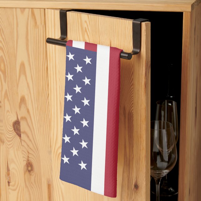 Red White & Blue Patriotic American Flag Geschirrtuch (Drittel gefaltet)