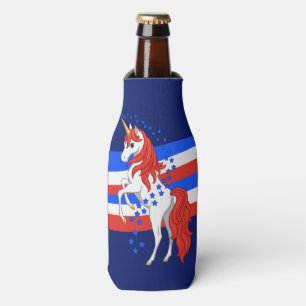 Red White Blue Patriotic American Unicorn Flaschenkühler