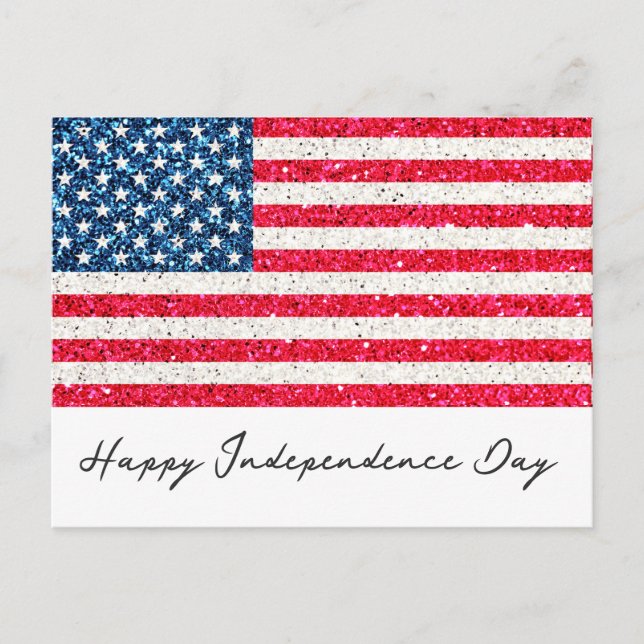 Red White Blue Patriotic American USA Flag Party Postkarte (Vorderseite)