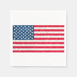Red White Blue Patriotic American USA Flag Party Serviette