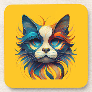 Red White & Blue Patriotic Cat Getränkeuntersetzer