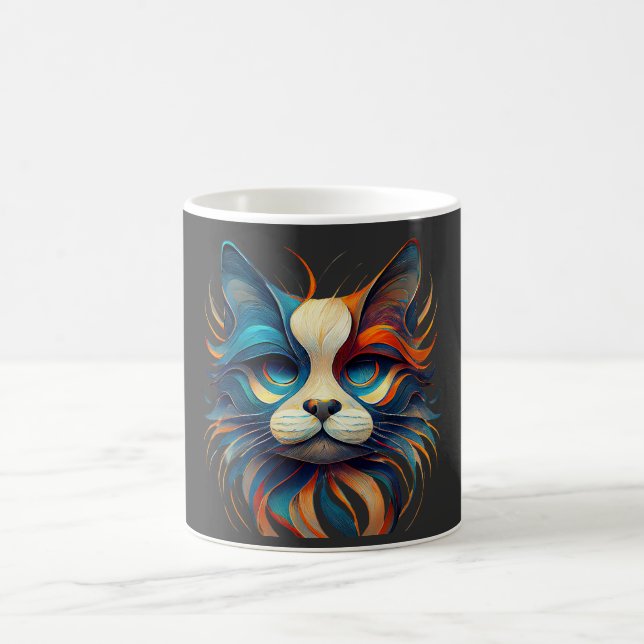 Red White & Blue Patriotic Cat Kaffeetasse (Mittel)