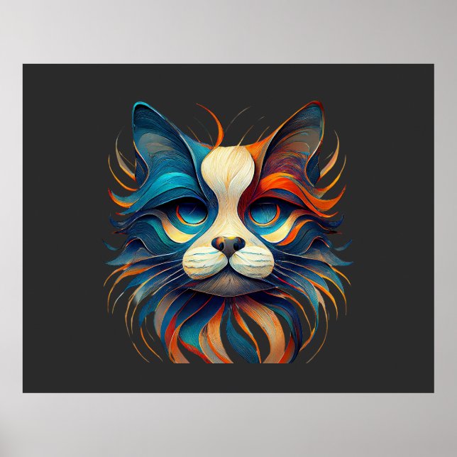 Red White & Blue Patriotic Cat Poster (Vorne)