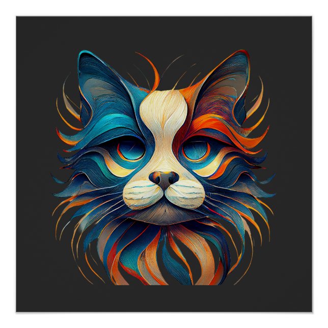 Red White & Blue Patriotic Cat Poster (Vorderseite)