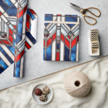 Red White Blue Patriotic gesteinigtes Glas 4. Juli