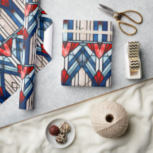 Red White Blue Patriotic gesteinigtes Glas 4. Juli
