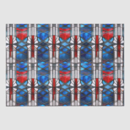 Red White Blue Patriotic gesteinigtes Glas 4. Juli Seidenpapier