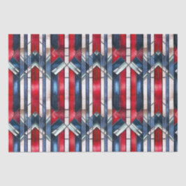 Red White Blue Patriotic gesteinigtes Glas 4. Juli Seidenpapier