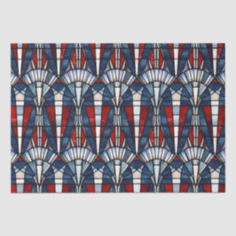 Red White Blue Patriotic gesteinigtes Glas 4. Juli Seidenpapier