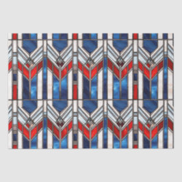 Red White Blue Patriotic gesteinigtes Glas 4. Juli Seidenpapier