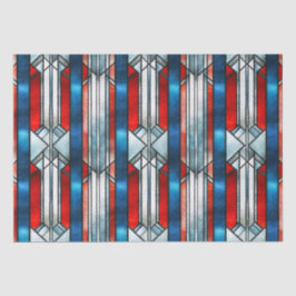 Red White Blue Patriotic gesteinigtes Glas 4. Juli Seidenpapier