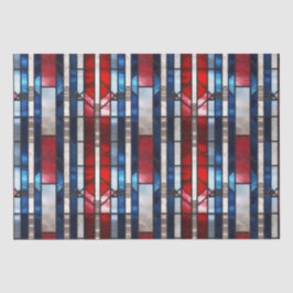 Red White Blue Patriotic gesteinigtes Glas 4. Juli Seidenpapier