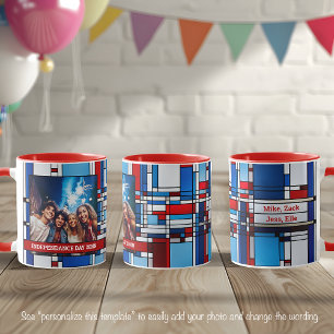 Red White Blue Patriotic Stached Glass Foto 019 Tasse