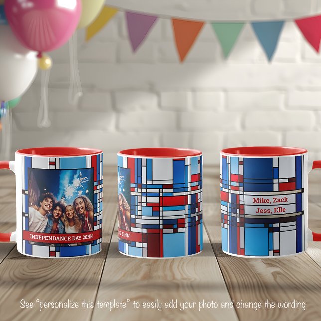 Red White Blue Patriotic Stached Glass Foto 019 Tasse (Von Creator hochgeladen)