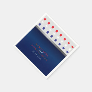 Red, White & Blue Patriotic Star Wedding Serviette