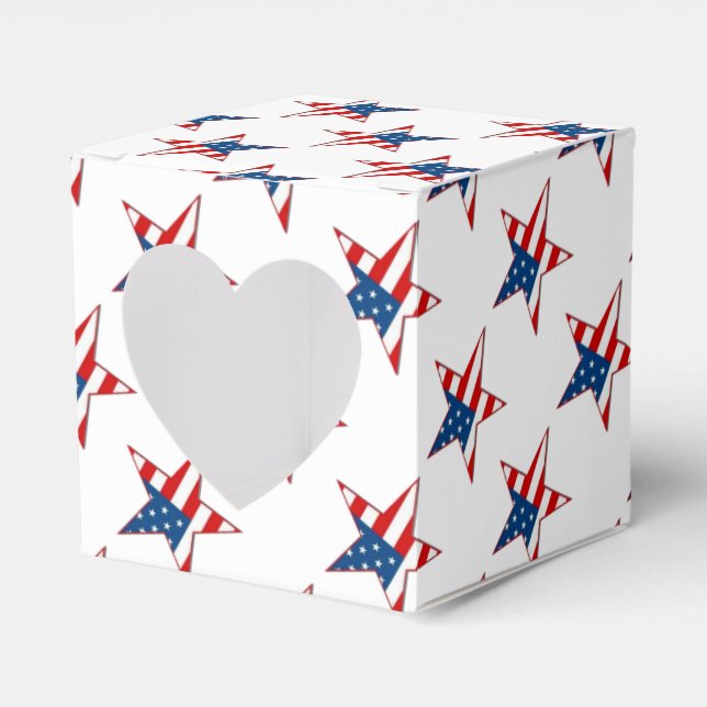 Red White & Blue Patriotic Stars Herzenstiftung Bo Geschenkschachtel (Vorderseite)
