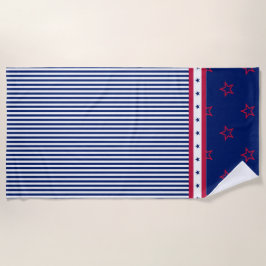 Red White Blue Patriotic Stars Streifen Strandtuch
