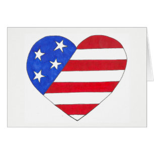Red White Blue Patriotic Stars Streifen USA Herz
