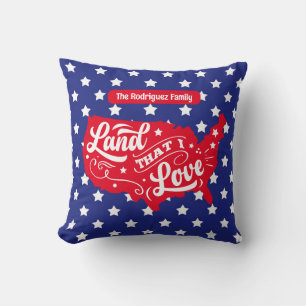 Red White & Blue Patriotic Stars USA 4. Juli Spaß Kissen